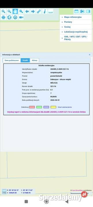 Działka budowlana 1000m2KielceBukówka Mójcza prąd Kielce