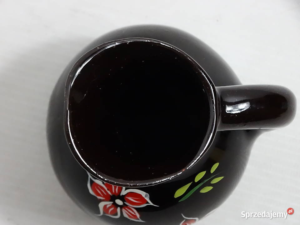 Vintage ceramiczny zestaw dzbanek 12 3 czarki Dzbanki, karafki i mleczniki lubelskie Biłgoraj sprzedam