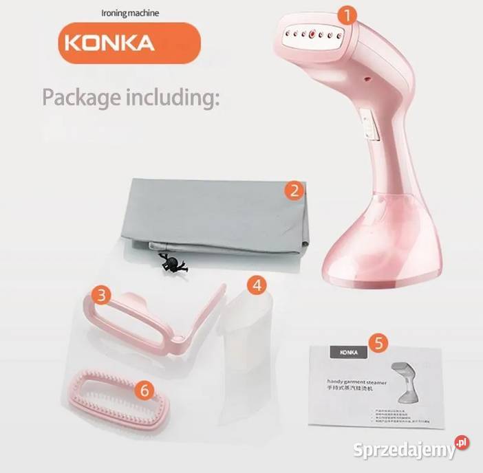 Ręczna parownica do ubrań Konka 1500 W żelazko AGD drobne Gdańsk
