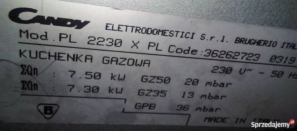 Płyta gazowa do zabudowy Candy podkarpackie