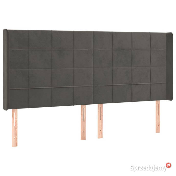 Zagłówek uszak ciemnoszary 203x16x118128 aksamit