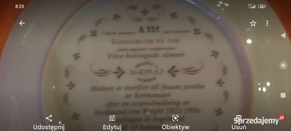 Talerz kolekcjonerski Bradex Ptaki porcelana Wrocław