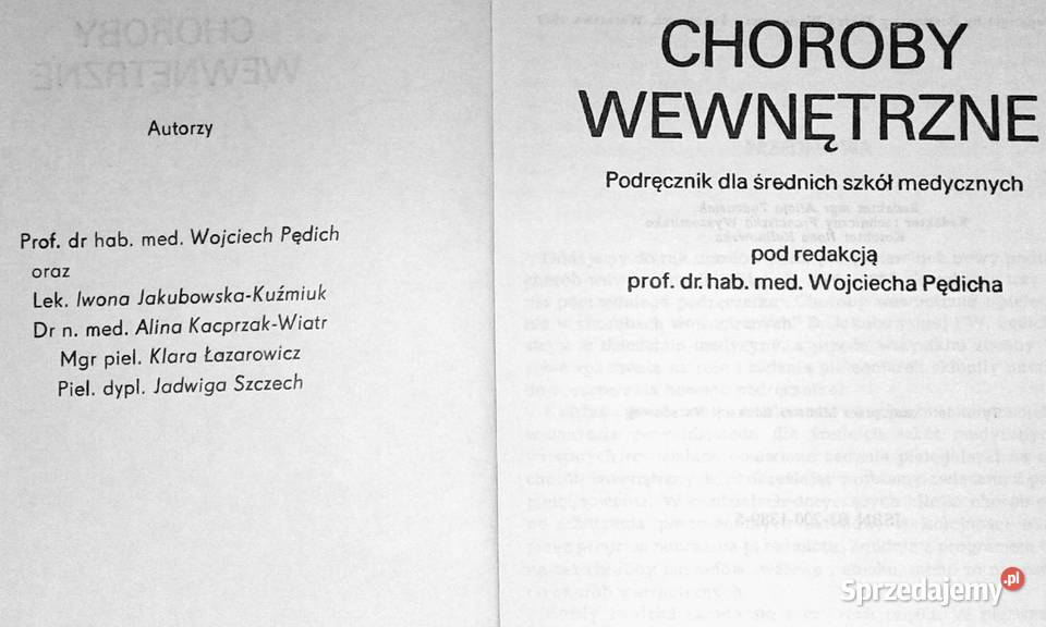 Choroby wewnętrzne Podręcznik szkół medycznych Chełm sprzedam