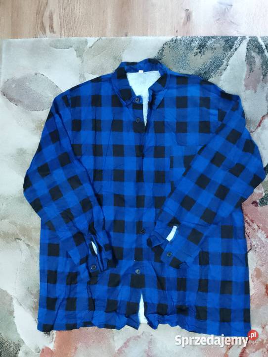Niebieska koszula flanelowa w kratę Rozmiar XXL dolnośląskie Wrocław