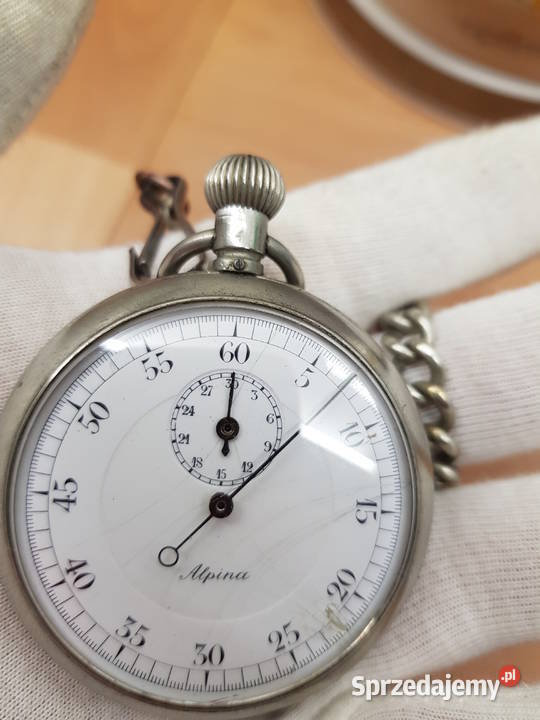 Szwajcarski kieszonkowy stoper Alpina WWI Chorzów