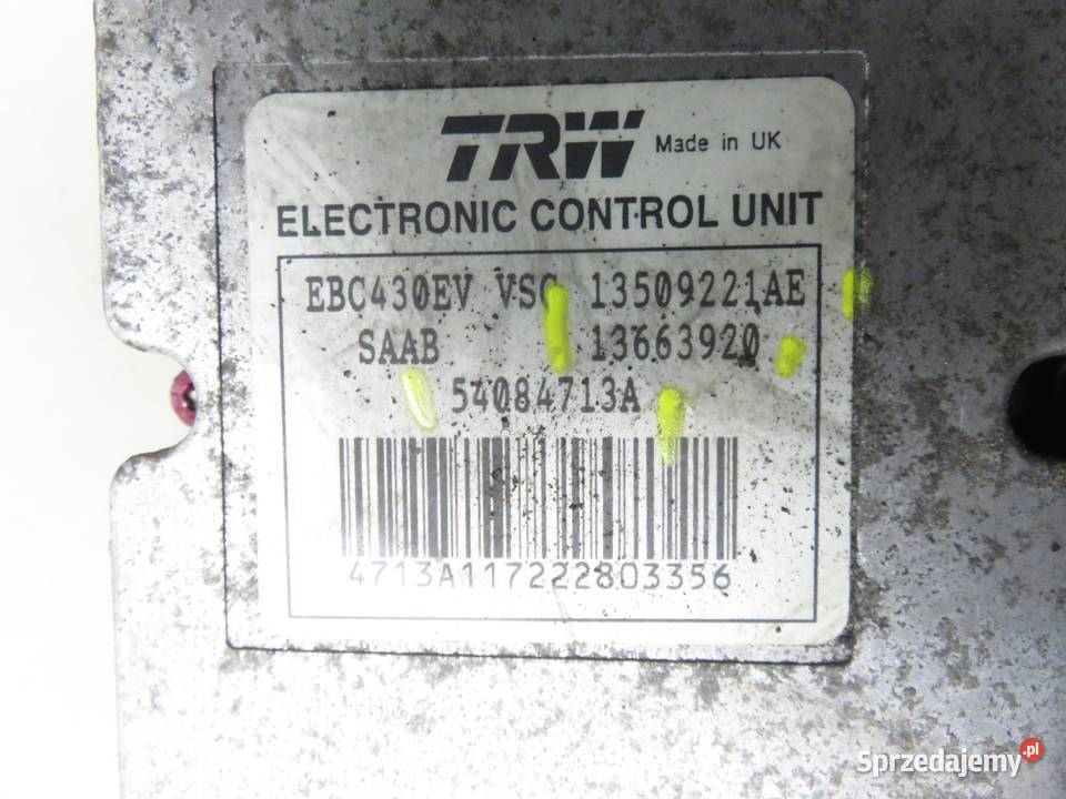 POMPA ABS SAAB 93 II 13509221AE 13663920 Układ ABS i ESP