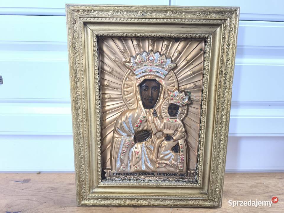 Piękna ikona matka boska częstochowska
