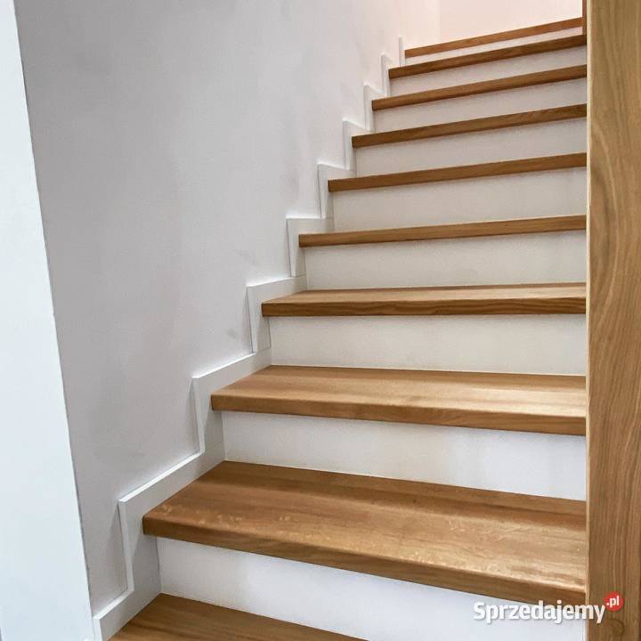 SCHODY DREWNIANE na beton LED dębowe MONTAŻ Końskie