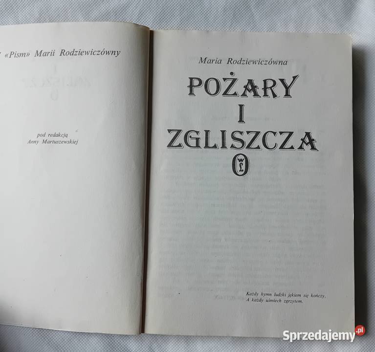 Maria Rodziewiczówna Pożary i zgliszcza Wyd Koźminek