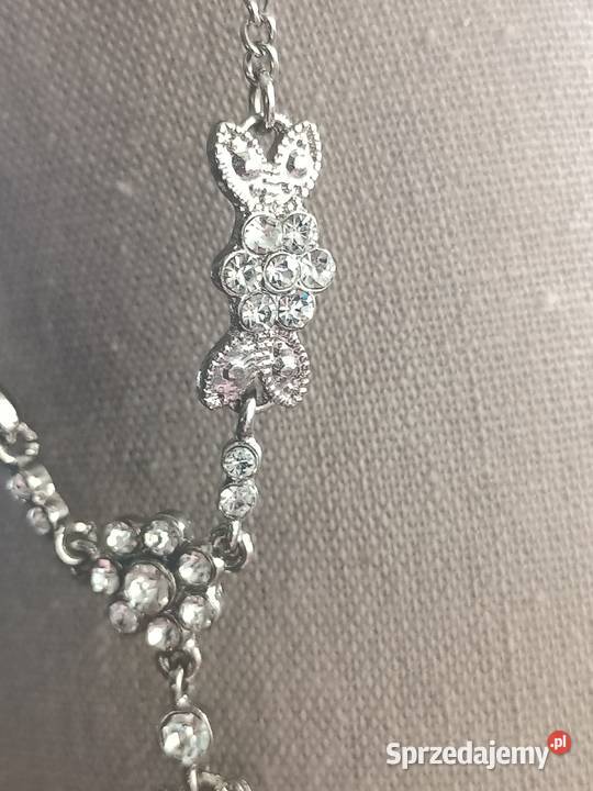 BIŻUTERIA NASZYJNIK kolor srebrny kwiatki z Dla kobiet Moda i Styl Zamość