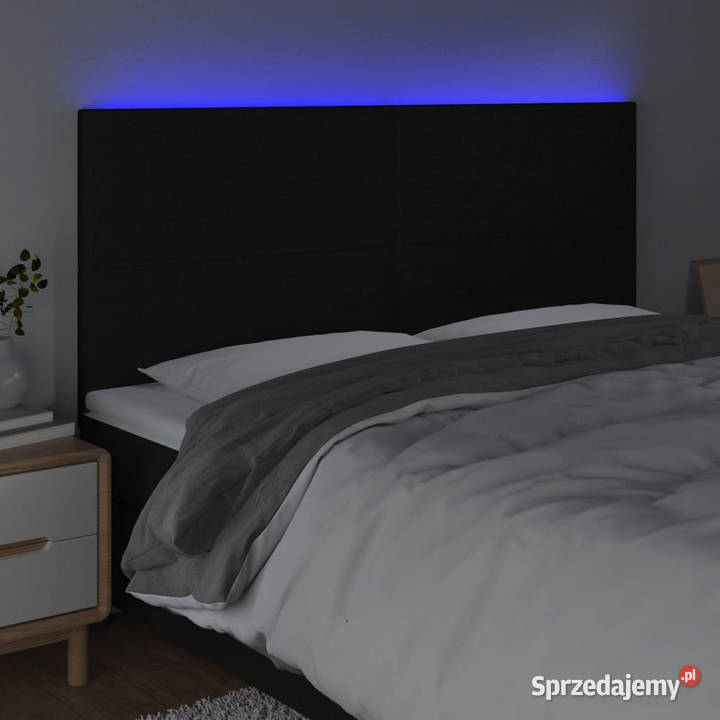 Zagłówek do łóżka z LED czarny 160x5x118128 mazowieckie Warszawa