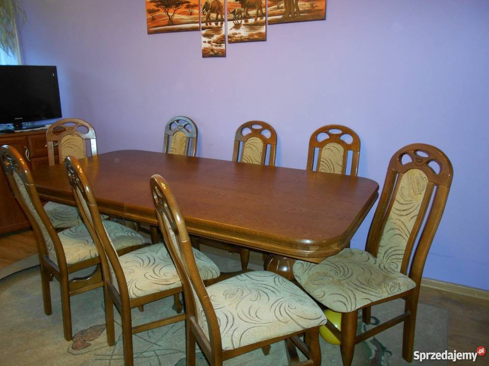 stół i krzesłami roczny stan ideał 100cm Lubin