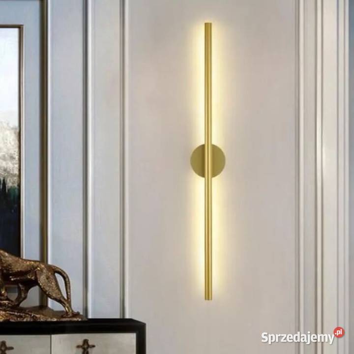 Kinkiet Złoty Nowoczesny Podłużny Lampa Ścienna Warszawa