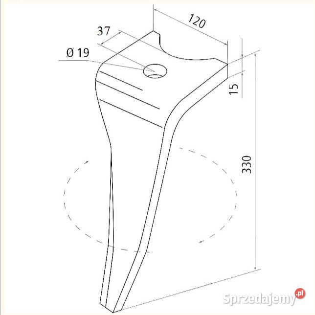 Ząb brony Amazone szeroki 967495 967496 długie Do maszyn uprawowych wielkopolskie Kawnice