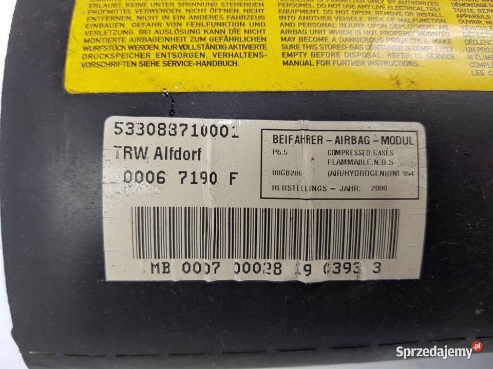 PODUSZKA AIRBAG MERCEDES BENZ E 220 CDI Lipno