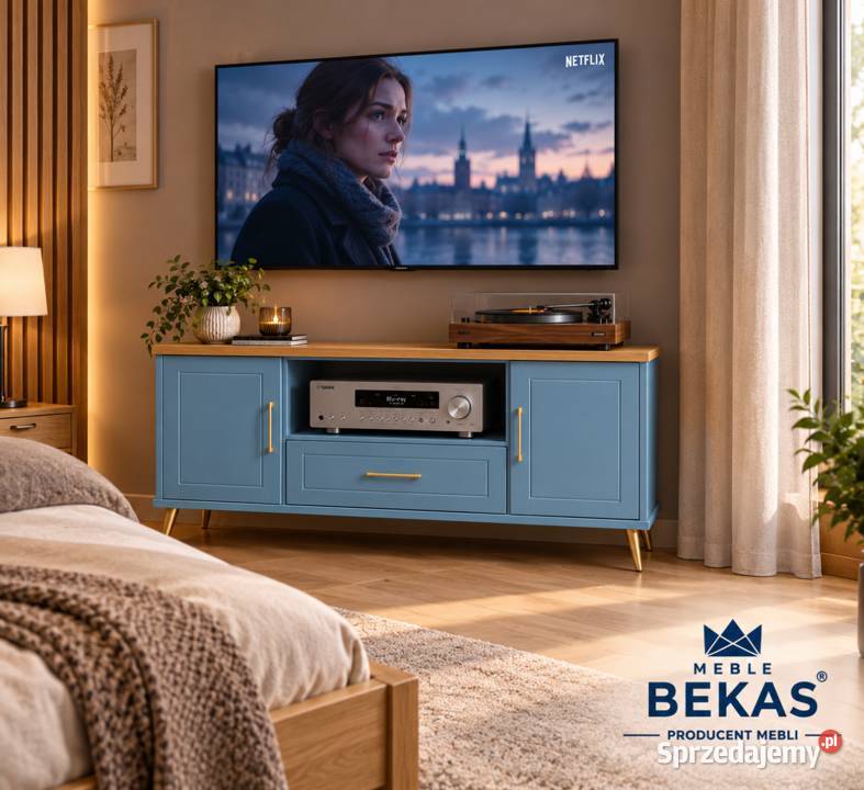 Komoda RTV LONDYN 150 2D1s Baby Blue BLAT Dębowy kujawsko-pomorskie Włocławek