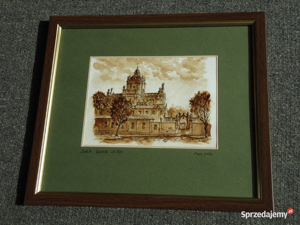 Grafika Lwów Katedra Św Jura mazowieckie Warszawa