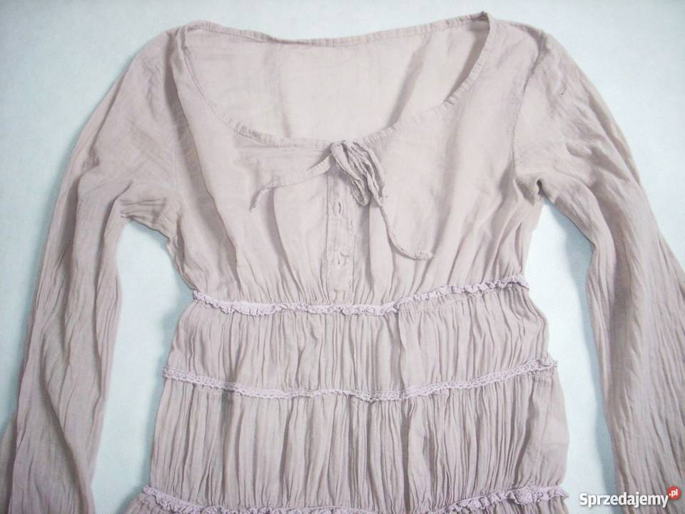 Bluzka Koszula marszczona gumkami 36 38 S M z dekoltem Nowy Sącz