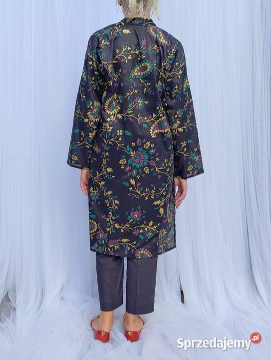 Długa tunika czarna kolorowa S 36 bawełna Szczecin sprzedam