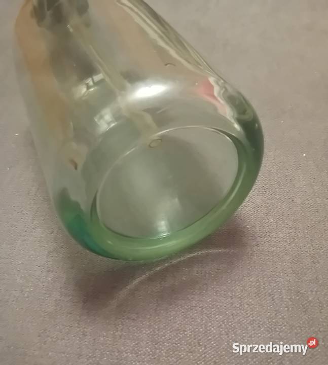 Szklany syfon z ebonitową głowicę lata 50e60e XX wielkopolskie Koźminek