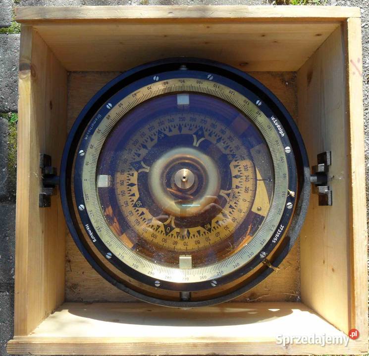 Stary kompas angielski w skrzynce Warszawa