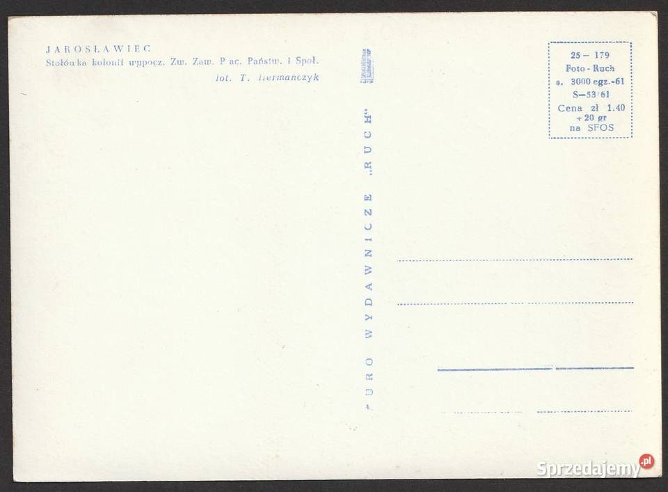 POLSKA JAROSŁAWIEC STOŁÓWKA 1961 BO 3000 Łódź