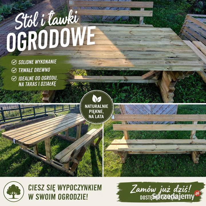 Stoły ogrodowe ławki stoły piknikowe stół Kujan