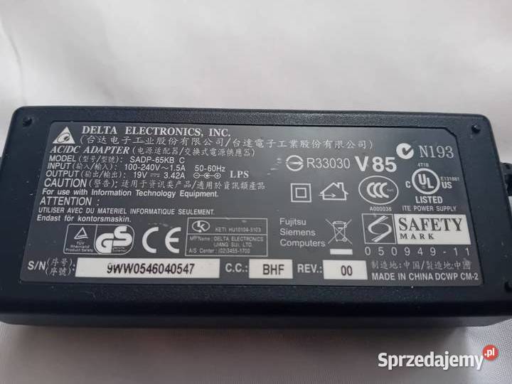 Zasilacz Delta Elektronics 19V 342A 65W SADP65KB Komputery i Akcesoria Kraków sprzedam