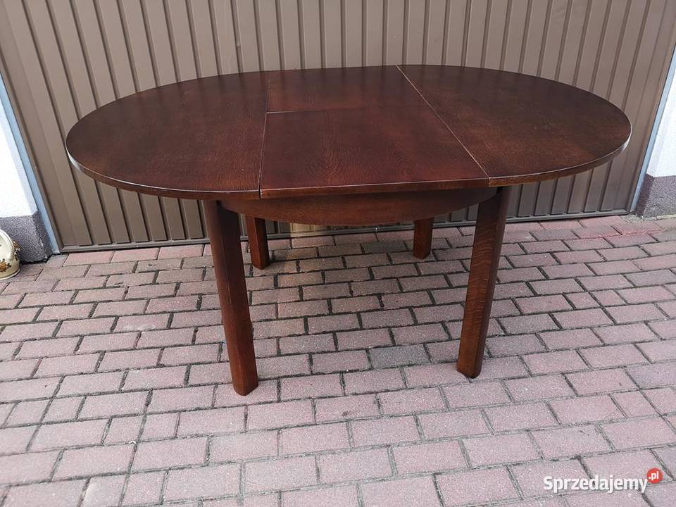 Stół ArtDeco Okrągły Dębowy 110 Zgrabny Antyk Swarzędz