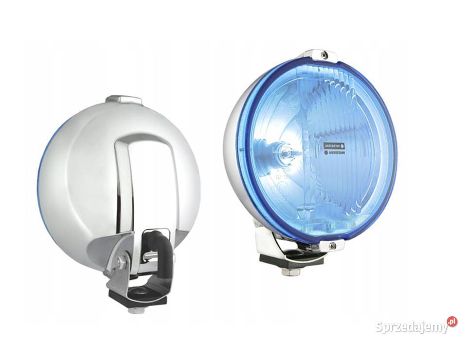 Reflektor drogowy H3 chrom LED RING 24V przewód ciężarowe Nisko
