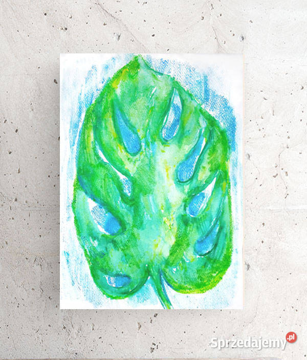 monstera rysunek A4 monstera obraz 21x30 liść łódzkie Łódź sprzedam