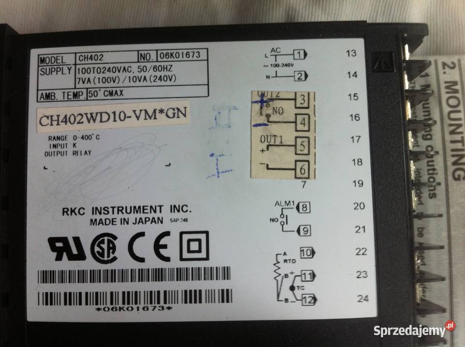 Termoregulator CH 402 termopara PT 100 Warszawa