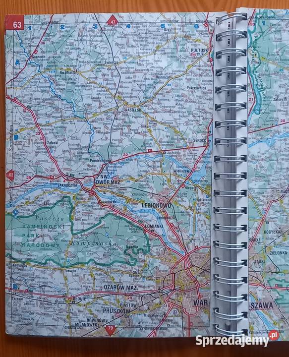 Samochodowy atlas Polski mazowieckie Małkinia Górna