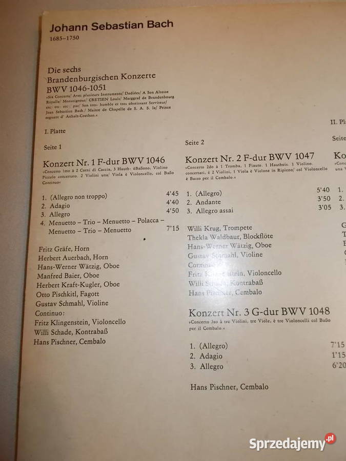 LPBach Koncerty Brandenburskie winyl album Poznań