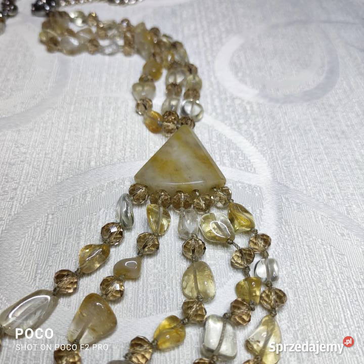 Przepiękny naszyjnik korale kolia z cytrynu Wrocław
