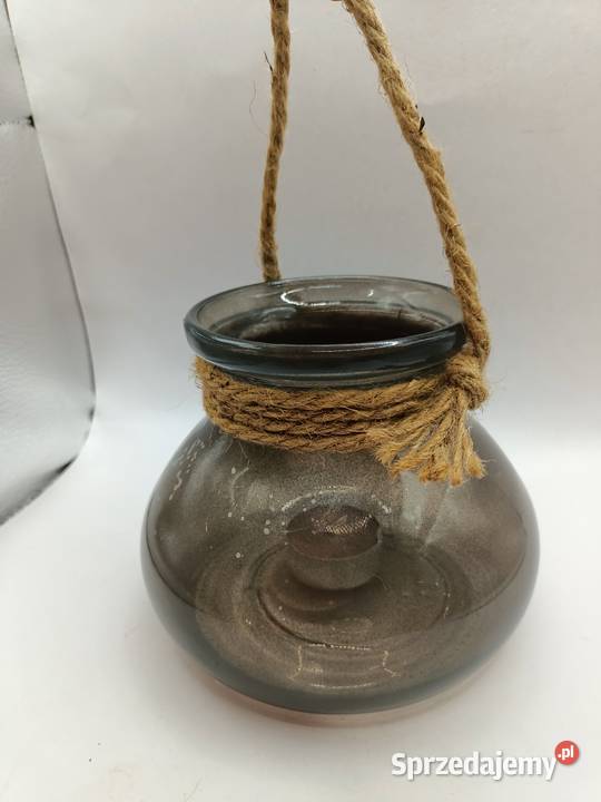 Szklana dekoracja do ogrodu słój lampion Zamość