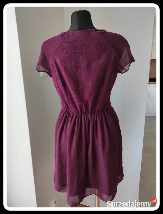 HM Burgundia sukienka 40 L piękny kolor rękawek sprzedam