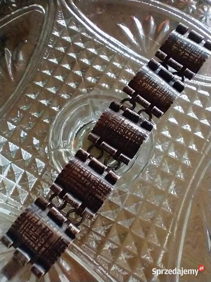 Stara bransoleta miedź metaloplastyka rękodzieło Łódź