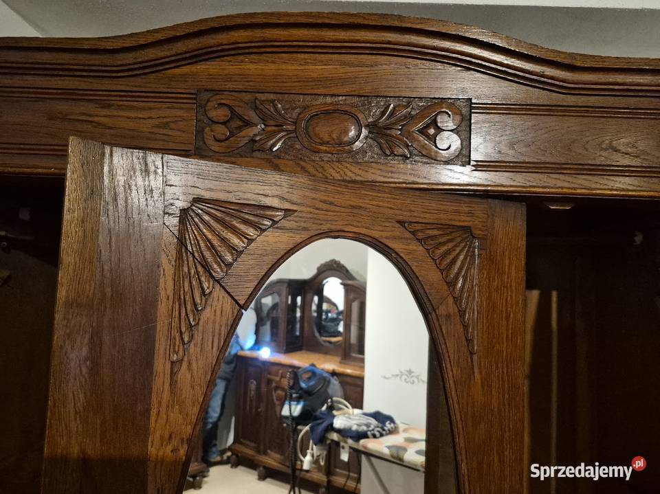 Stara szafa secesyjna garderobiana dębowa z Sypniewo