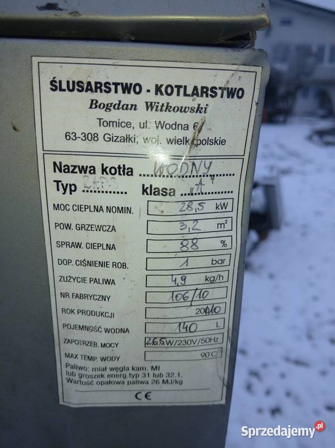 Części do pieca ekogroszek 28KW Tyszowce