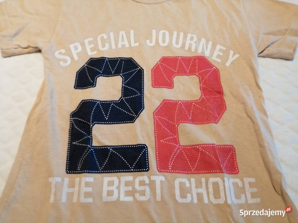 Koszulka krótki rękaw beżowa liczba 22 116 Czeladź