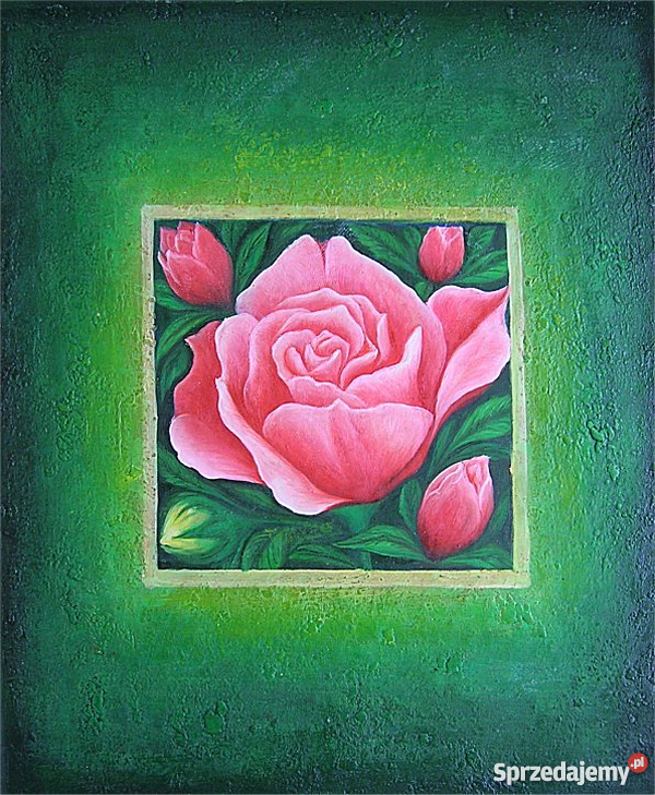 Pomysł na prezent na rocznicę Obraz olejny Róża