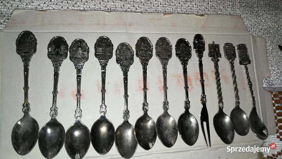 Komplet ozdobnych 24 łyżeczek i widelec Antyki Rzeszów