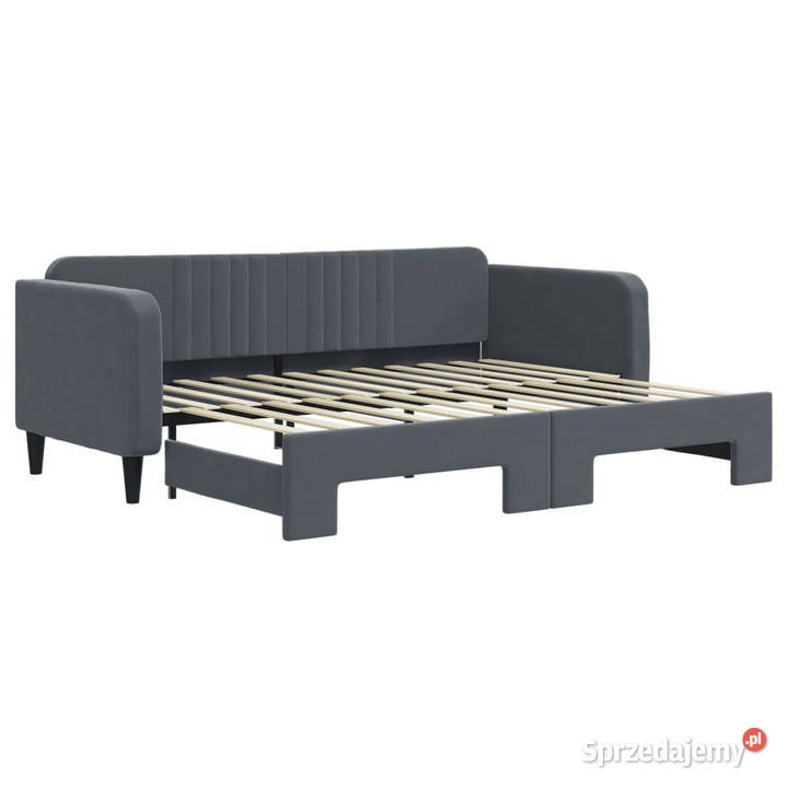 Sofa rozsuwana ciemnoszara aksamit 90x200 mazowieckie Warszawa