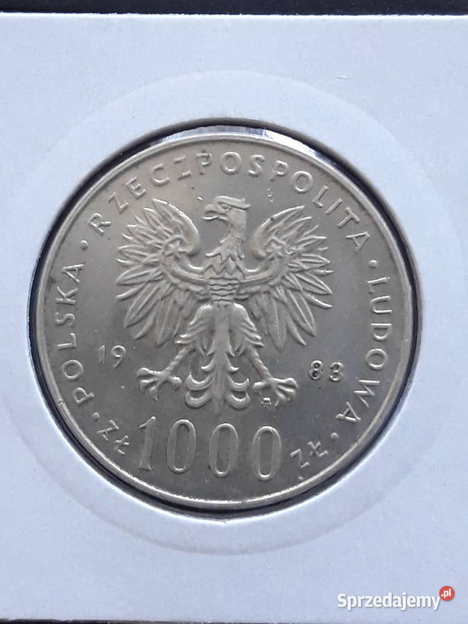 1000 Papież Jan Paweł II 1983 r 9 UNC Konin