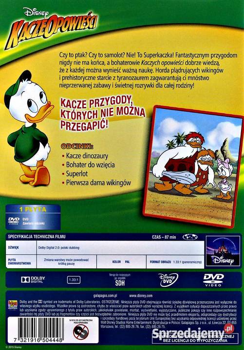 KACZE OPOWIEŚCI PRZYGODA 1 5 ODCINKI 1 20 5 DVD Kalisz sprzedam
