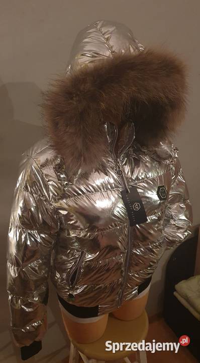 kurtka metaliczna srebrna Plein M Szczecin sprzedam