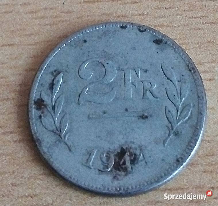 BELGIA 2 FRANKI1944 r STAL POKRYTA CYNKIEM KRÓL Legionowo