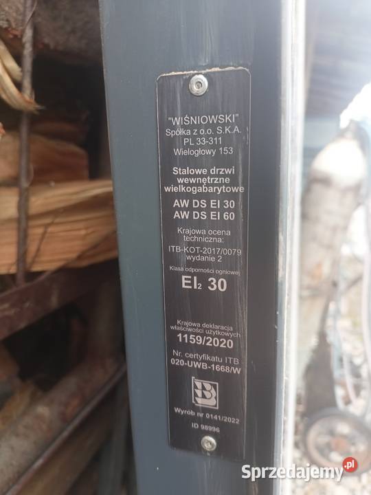 Drzwi ppoż antracyt wiśniowski metalowe używane Rzeszów