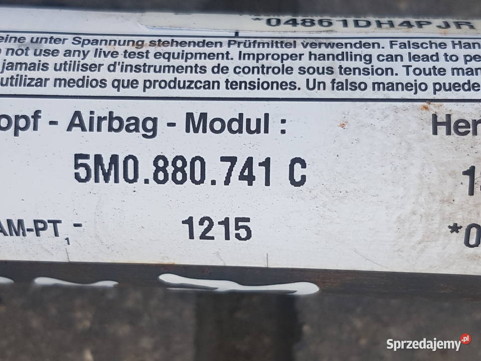 VW GOLF V PLUS KURTYNA POWIETRZNA AIR BAG Turkowice sprzedam